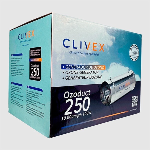 Ozonizador Conducto Ozoduct Clivex 10000mg 250mm Caja